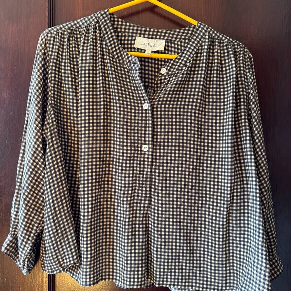 Check Button Blouse - Picture 1 of 6